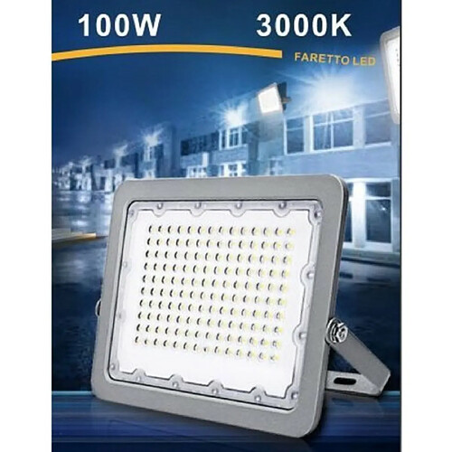 Tradex LED 100W ULTRA SLIM OUTDOOR GREY IP65 LIGHT 6500K 4000K 3000K FS100