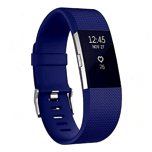 Wewoo Bracelet pour montre connectée Dragonne sport ajustable carrée FITBIT Charge 2 bleue