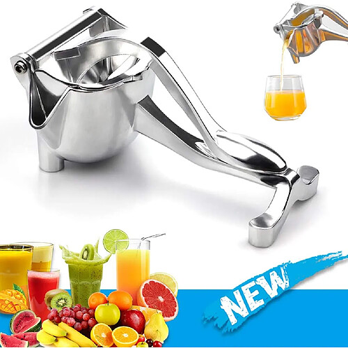 Universal Extrudeur de jus manuel en alliage d'aluminium presseur de jus manuel grenade orange citron canne à sucre jus de fruits de cuisine outil(Argent)