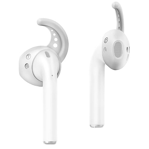 Wewoo Coussinets Mousse Casque de protection en silicone anti-choc pour écouteurs Apple AirPods 1/2 blanc