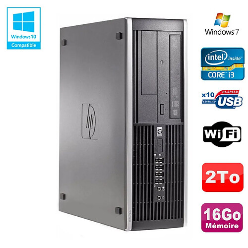 PC HP Compaq Elite 8200 SFF Intel Core I3-2100 3.1GHz 16Go 2To Graveur WIFI W7 · Occasion