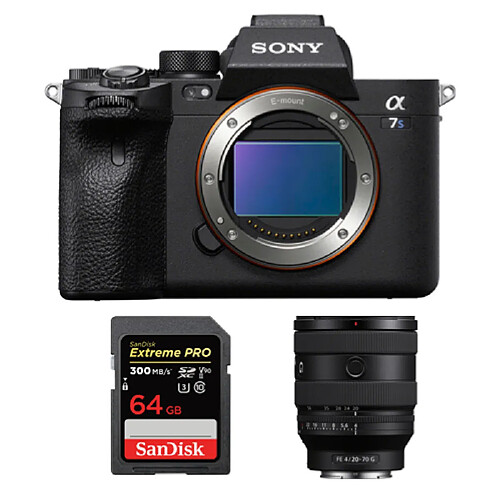 Sony Alpha A7S III Boîtier + FE 20-70 mm F4 G + SanDisk 64 Go