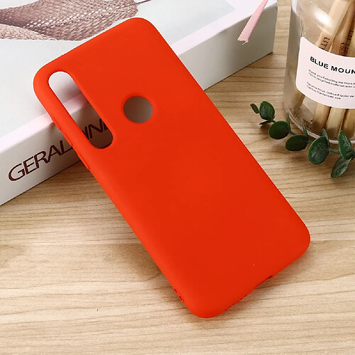 Wewoo Coque Pour Motorola G8 Play / One Macro Solid Color Liquid Silicone Case Couverture antichoc Rouge