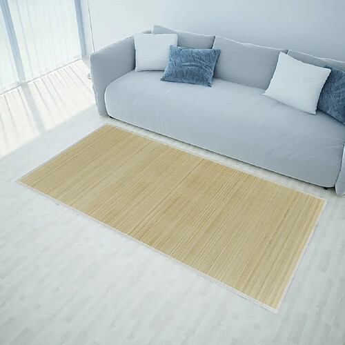 vidaXL Tapis en bambou naturel à latte rectangulaire 150 x 200 cm