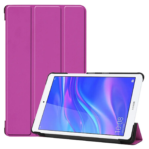 Wewoo Housse Coque Étui en cuir PU avec dessin coloré et texture horizontale pour Huawei MediaPad M5 Lite 8.0avec support rabattable Violet