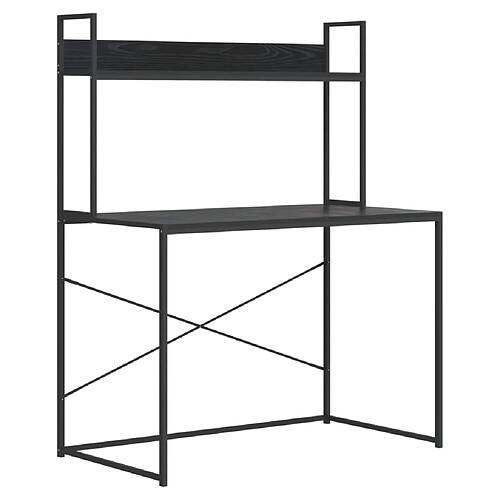 Maison Chic Bureau d'ordinateur solide,Table de travail Noir 110x60x138 cm Aggloméré -GKD21487