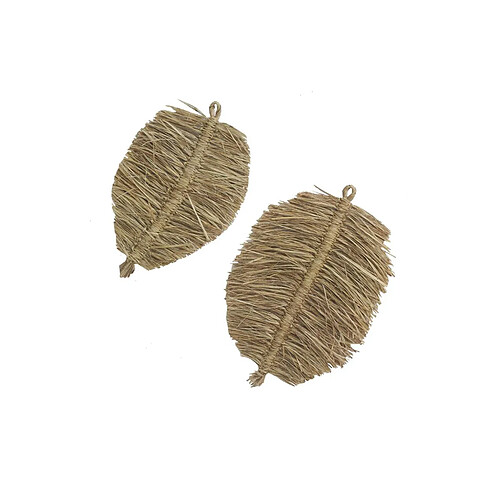 Aubry Gaspard Décorations murales en jute naturel Feuille (lot de 2).