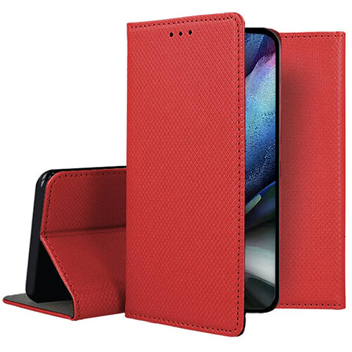 Htdmobiles Housse pour Samsung Galaxy S24 Ultra 5G - etui coque pochette portefeuille + film ecran - ROUGE MAGNET