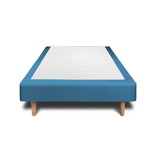 Sommeil de plomb Sommier Tapissier Velours Bleu 100x200 H29cm