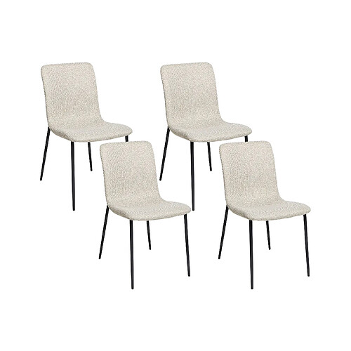 Beliani Chaise de salle à manger GLENDIVE Set de 4 Tissu Beige clair