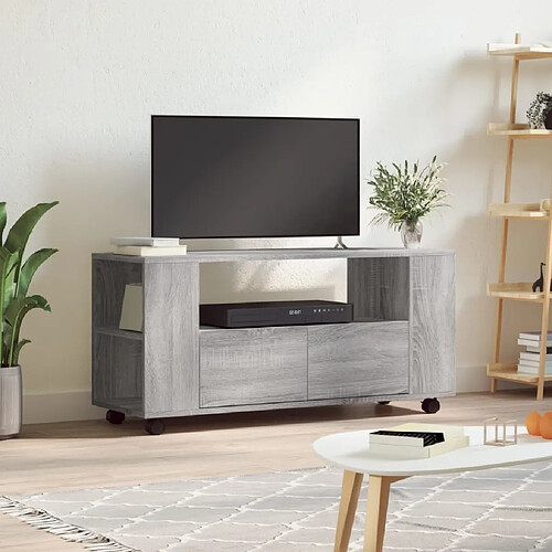 Maison Chic Meuble TV scandinave gris - Banc TV pour salon Sonoma 102x34,5x43 cm bois d'ingénierie -MN76465