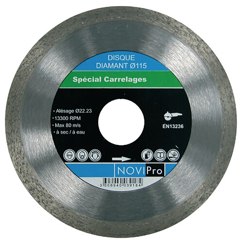 disque diamant - jante continue lisse - pour carrelage - diamètre 125 mm - novipro 70184623919