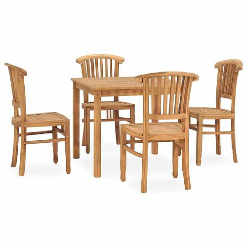 Salle à manger de jardin 5 pcs,Table et chaise à dîner Bois de teck solide -MN39656