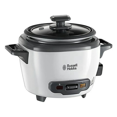 Russell Hobbs 27020-56 - Cuiseur Riz - 600g - 200W - Panier Vapeur - Maintien au Chaud - Bol Antiadhesif Amovible - Noir et blan