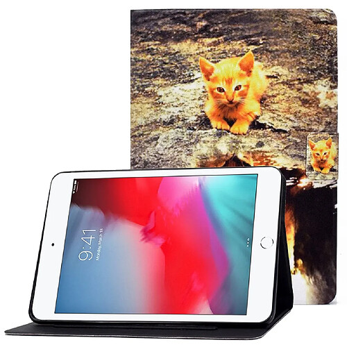 Etui en PU magnétique avec support et porte-cartes pour votre iPad Mini 1/2/3/4/mini (2019) 7.9 pouces - Chat//lion