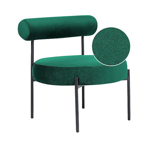 Beliani Fauteuil ALPHA Velours Vert émeraude