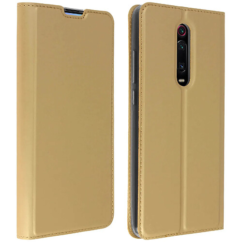 Avizar Housse Xiaomi Mi 9T Étui Folio Porte-carte Support Vidéo Or