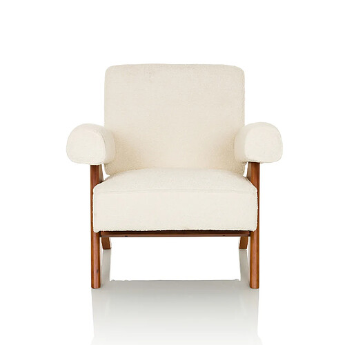 Fauteuil lounge / relax POOLY Tissu blanc hjh LIVING