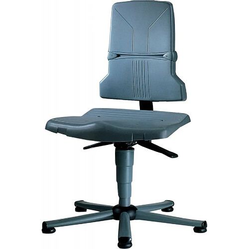 BIMOS Chaise de travail ESD Sintec 1 sur patins gris - Dossier a contact permanent avec inclinaison d'assise - 9810-1000