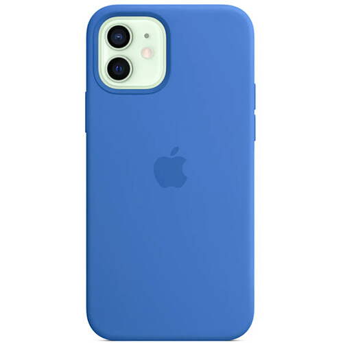 Apple Coque en silicone avec MagSafe pour iPhone 12 Pro Max Bleu Capri