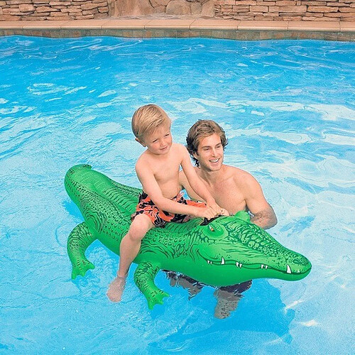 Totalcadeau Matelas gonflable pour piscine en forme de crocodile (168 X 86 cm) pas cher