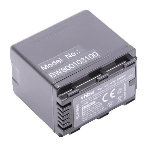 vhbw batterie compatible avec Panasonic SDR-S50, SDR-S70, SDR-T50, SDR-T70 caméra vidéo (3200mAh, 3,6V, Li-ion) avec puce d'information