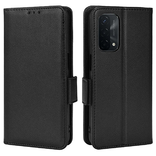 Etui en PU texture litchi avec support, noir pour votre Oppo A93 5G/A74 5G/A54 5G