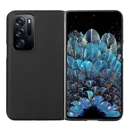 Coque en TPU + cuir véritable anti-rayures noir pour votre Oppo Find N