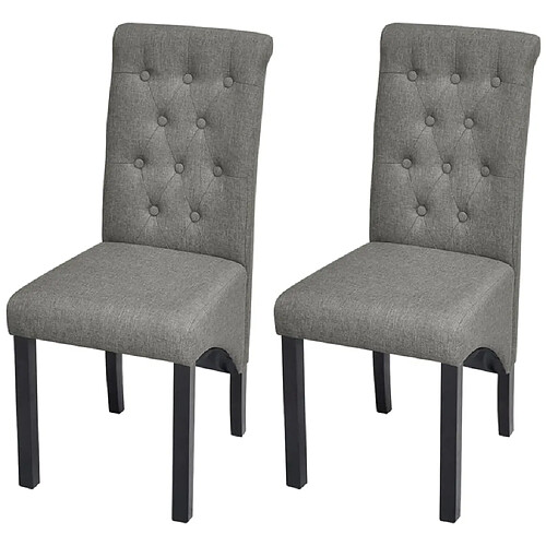 vidaXL Chaises à manger lot de 2 gris clair tissu