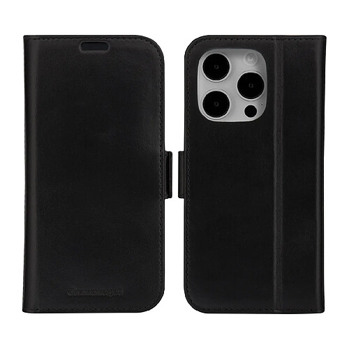 DBRAMANTE1928 Étui Folio pour iPhone 15 Pro Max en Cuir Copenhagen avec Porte-Cartes Noir