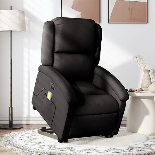 vidaXL Fauteuil inclinable de massage électrique Noir Tissu