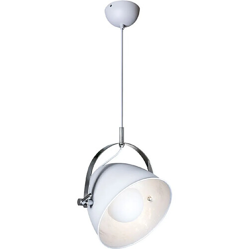 GUTENBERG Suspension 1xE27 H.Reg.xD.28,5cm Blanc/Chrome