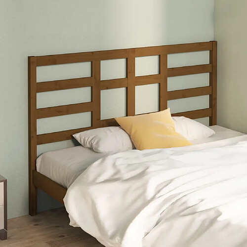 Maison Chic Tête de lit scandinave,Meuble de chambre Marron miel 156x4x104 cm Bois massif de pin -MN44966