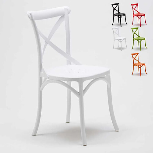 Ahd Amazing Home Design Stock 20 chaises restaurant bar polypropylène Vintage brasserie, Couleur: Blanc