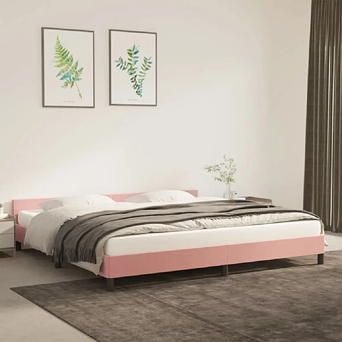 Maison Chic Lit adulte - Cadre Structure de lit avec tête de lit Contemporain Rose 200x200 cm Velours -MN15267