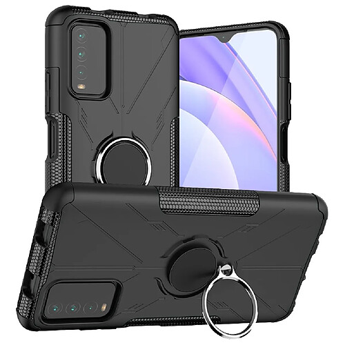 Coque en TPU anti-chute, anti-rayures avec béquille pour votre Xiaomi Poco M3/Redmi 9 Power/Note 9 4G (Qualcomm Snapdragon 662)/9T - noir