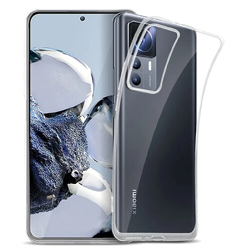 Htdmobiles Coque pour Xiaomi 12T / 12T Pro 5G - housse etui silicone gel fine + verre trempe - TRANSPARENT TPU