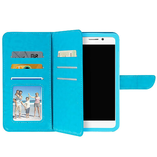 Avizar Housse Universelle Smartphone Etui Portefeuille 6 Porte-carte Turquoise Taille M