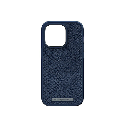 NJORD Coque pour iPhone 14 Pro MagSafe en Cuir de Saumon Bleu