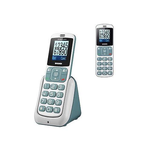 Brondi Amico Home 4,5 cm (1.77') Argent Téléphone pour seniors