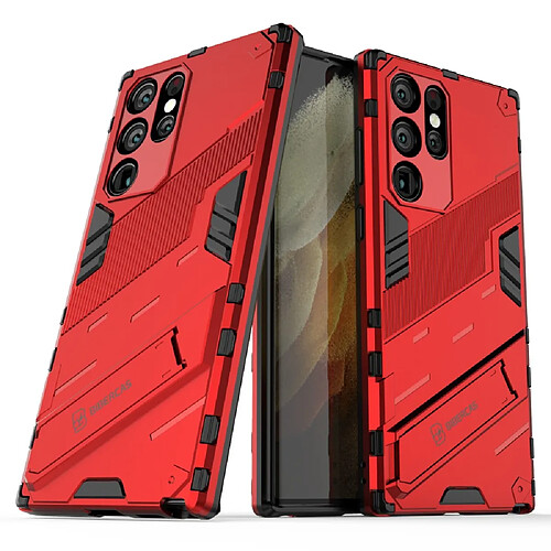 Coque en TPU antichoc avec béquille rouge pour Samsung Galaxy S22 Ultra 5G