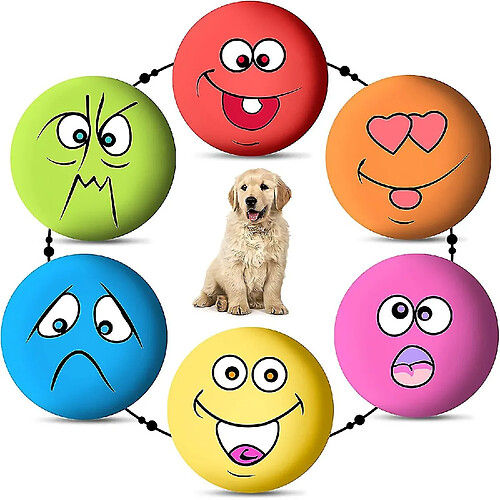 6pcs / set Jouets Pour Chiots En Caoutchouc Boules Grinçantes Drôle Jouet à Mâcher Gonflable Doux Pour Petits Animaux De Compagnie Moyens