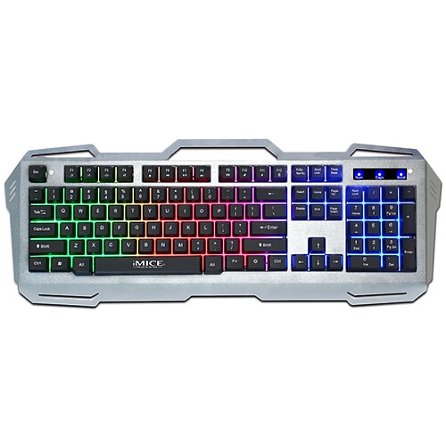 Wewoo Clavier QWERTY gris pour ordinateur portable PC AK-400 Interface USB 104 touches câblé coloré rétro-éclairage Gaming