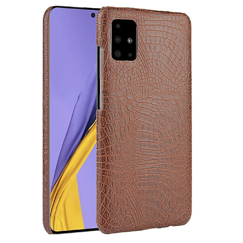 Wewoo Coque Pour Galaxy A51 Antichoc Crocodile Texture PC + PU Case Brown