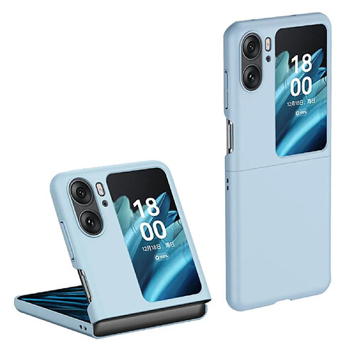 Htdmobiles Coque pour Oppo Find N2 Flip 5G - housse etui rigide 360 integrale (avant et arriere) - BLEU CLAIR