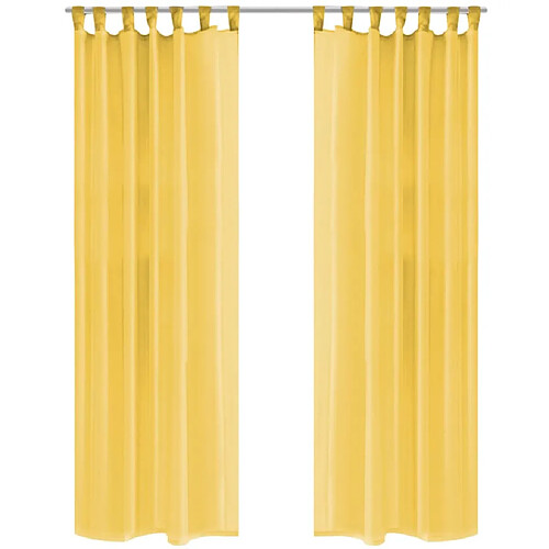 vidaXL Rideau occultant 2 pcs Voile 140 x 175 cm Jaune