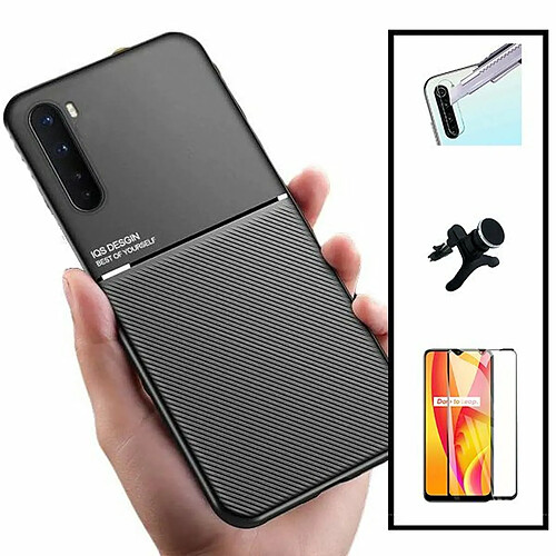 PHONECARE Coque Magnétique Lux + Film de Verre Trempé 5D à Couverture Complète + Film Caméra Arrière + Support Magnétique de Voiture Renforcé pour Realme X3