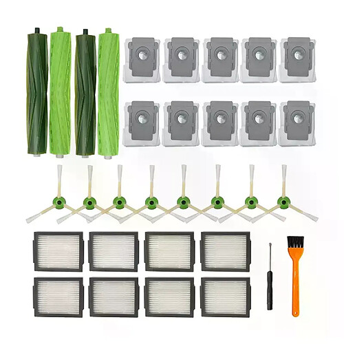 Pièces de rechange pour aspirateur IRobot Roomba I7 + I8 I3 I6 + Plus E5 E6 E7, sacs de brosses de balayage des bords, filtres HEPA