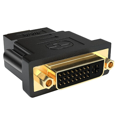 Avizar Convertisseur HDMI Mâle vers DVI Femelle Qualité HD Design Compact Plaqué Or