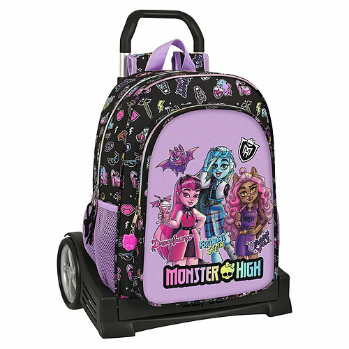 Cartable à roulettes Monster High Creep Noir 33 x 42 x 14 cm